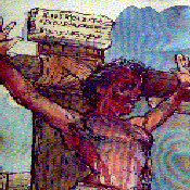 Jesus nailed to tree